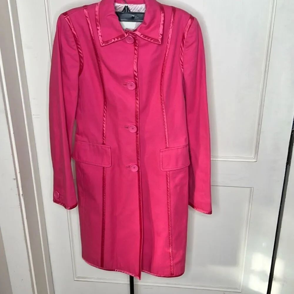 Banana Republic Hot Pink Pea Trench Coat Women’s Size XS